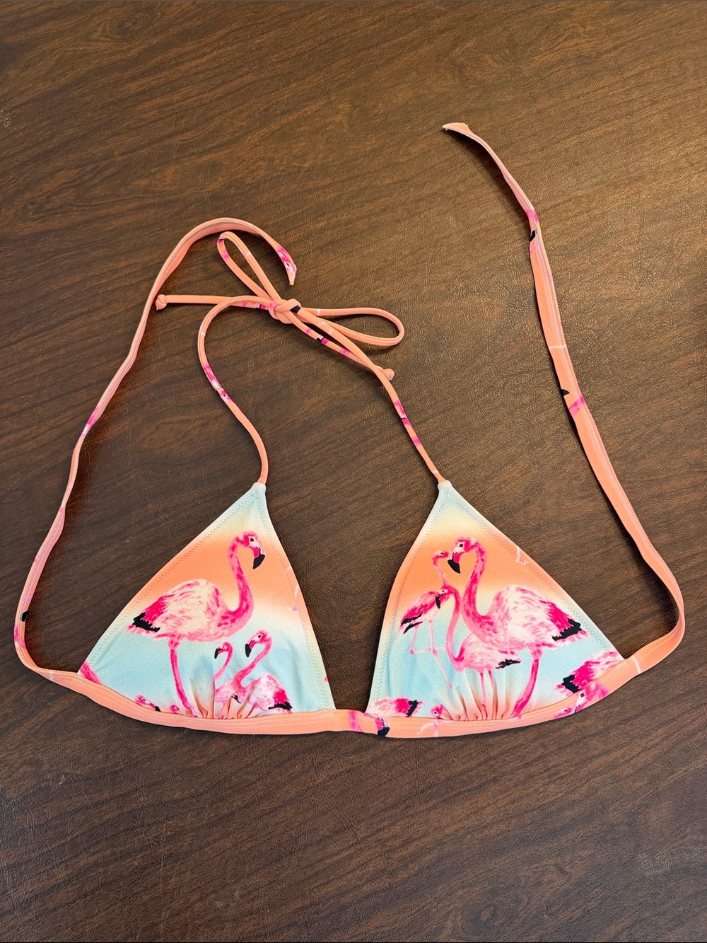 Victorias Secret PINK Triangle Bikini Top with Flamingos